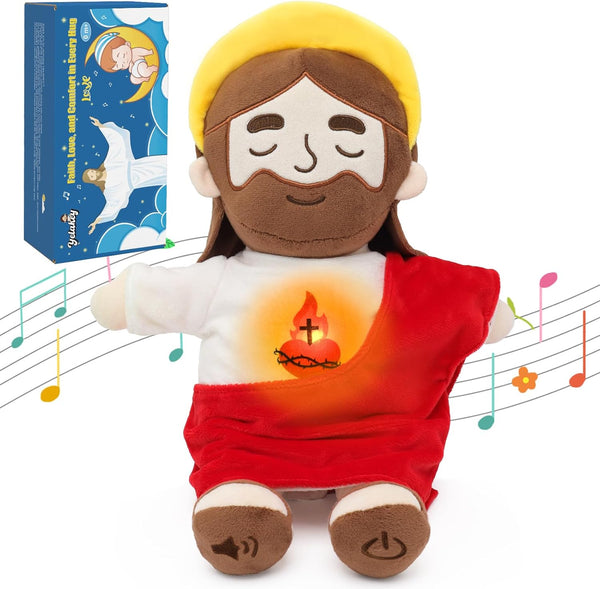 Yelakey Soothing Jesus Plush Toys with Light & Sound, 15" Jesus Stuffed