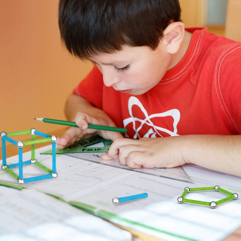 GEOMAG Magnetic Toys | 52 Piece STEM Educational Building Set for Kids | 100% Recycled Plastic | Storage Box | Age 5+