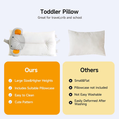 Pillow,20X12Inches Choc chick Toddler Machine Washable Soft Hypoallergenic Kids Pillows,Child Cute Animal Design