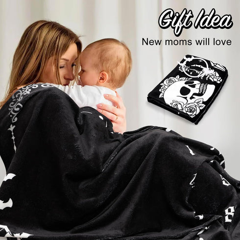 40" 50" Gothic Baby Monthly Milestone Blanket, Goth Girl Boy Baby Shower Growth Chart Photo Prop Stuff Background