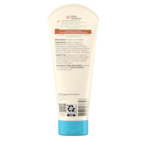 8 oz Aveeno Baby Daily Moisture Body Lotion for Sensitive Skin, Hypoallergenic Moisturizing Baby Lotion with Nourishing