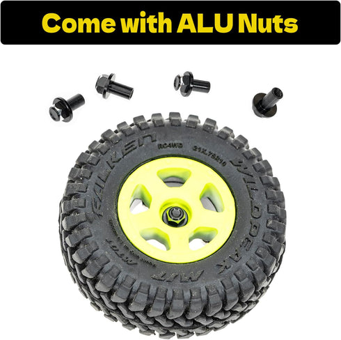 RampCrab Hex Wheel Hubs Extension Kit +5mm for SCX24 AX24, Brass Extended Hex Hub Wheel Spacers for RC Crawler Car
