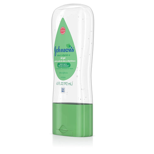 6.5 oz Johnson's Baby Oil Gel with Aloe Vera & Vitamin E, Hypoallergenic Baby Skin Care, fl.