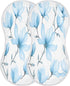 YETTASBIN Blue Magnolia Flowers Muslin Baby Burp Cloth, Super Soft Absorbent Cotton Burp Rag Baby Bibs Feeding Cloth