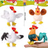 6 Pieces Mini Plush Furry Animal Toys Soft Plush Horse Pig Cattle Rabbit Dog Sheep Hen Doll Stuffed Plush Animals for People Over 3+(Chicken and Rooster)