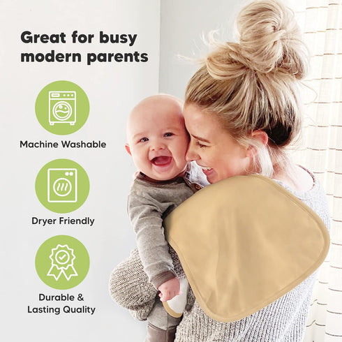 Organic Burp Cloths for Baby Boys and Girls - 5-Pack Soft & Plush Newborn Towel, Super Absorbent Burping Cloths