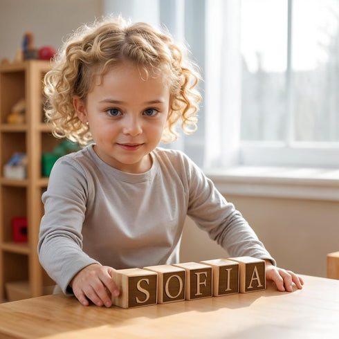 Personalized Wooden Name Blocks - Unique Montessori Nursery Decor