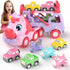 newcrave Toys for 1 2 3 Year Old Girl, 7-in-1 Carrier Truck