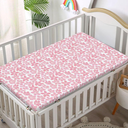 Ruby,52 x28 Cherry Blossom Themed Fitted Crib Sheet,Toddler Bed Mattress Sheets - Crib Mattress Sheet or Toddler Bed