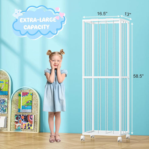 61 17 12.6 Fixwal Stuffed Animal Storage Zoo Metal Tube Extra Large Plushies Storage Stuffed Animals Holder Kids Toy