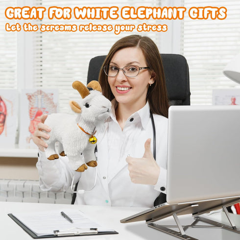 WYZOID Screaming Goat Toy, Screaming Goat Plush Toy, Makes Fun Screaming Goat Sounds, Features Goat Bell, Fun Gifts