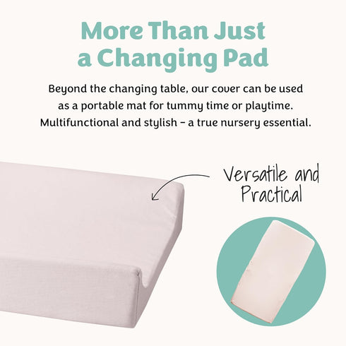 Caden Lane Changing Pad Cover, Ultra Soft & Breathable, Fits Standard Diaper Change Table Mats, Pale Pink