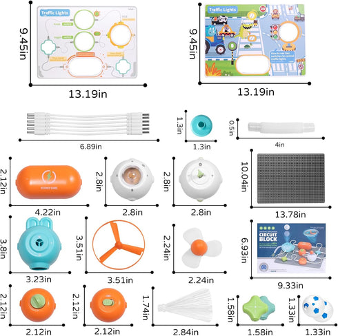 Circuit Kits for Kids Age 3-12 - 25PCS DIY Electronics Exploration Kit with 64 Projects for Boys and Girls