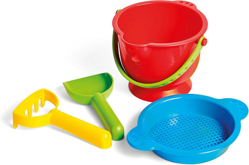 Set Playset 18M+ Hape Beach Basics Sand Toy Including Bucket Sifter, Rake, and Shovel Toys| Sand Toy for Toddlers