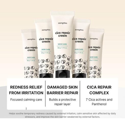 1.69 oz mongdies Baby Cica Cream | Intensive Calming Cream for Sensitive Skin | Centella Based Soothing Care