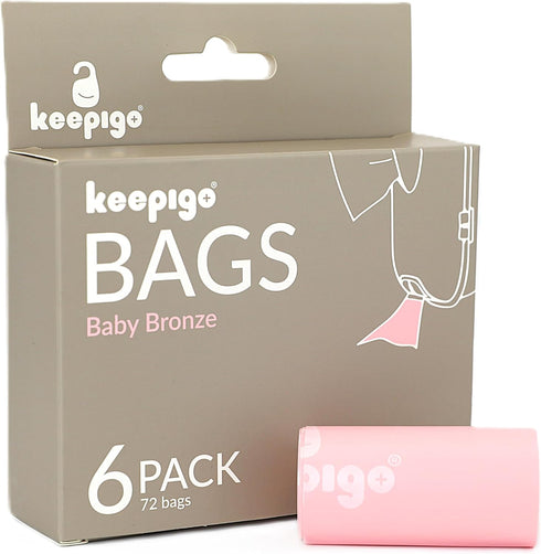 keepigo 6 72 Compostable Disposable Diaper Bags | Rolls, Leak-Proof, XL Biodegradable Baby Poop Bags | Eco-Friendly