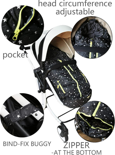 BGX Wipcream Waterproof Baby Stroller Sleeping Bag, Infant Wearable Blanket for Winter Outdoor Tour, Keeping Your Baby