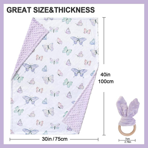 Baby Blankets for Boys Girls, Soft Minky Blanket for Newborn Infant Toddler, Crib Stroller Nursery (Butterfly)