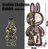 Animal Graffiti Skeleton Rabbit Micro Building Blocks Set (8000PCS, 55cm High) - Gift for Adults and Kids