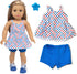 American 18 Inch Doll Clothes and Accessories, 5 Sets Doll Clothes Dress Outfits + 2 Random Style Shoes