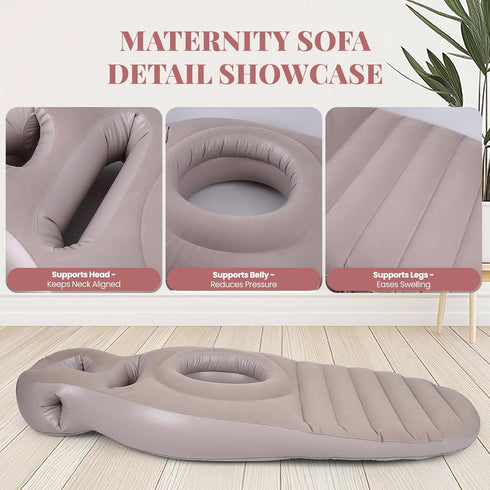 MOELUM Inflatable Pregnancy Pillow for Pregnant Women - Maternity Mattress with Belly & Head Hole, Relieves Back & Hip