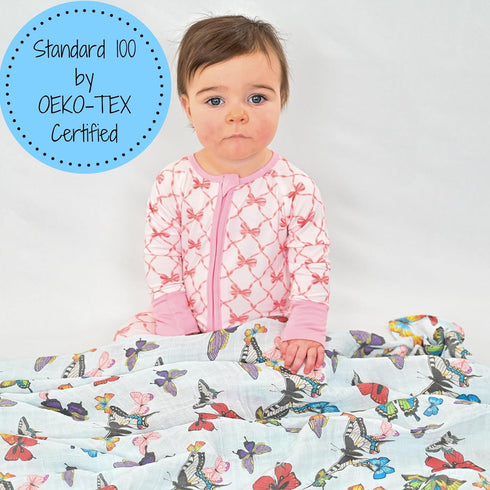 47 47 Inches 100% LollyBanks Baby Blanket for Girls, Large x Soft Muslin Swaddle Blankets, Cotton Breathable