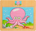 Wooden Jigsaw Puzzles Set for Kids 2-5 Years 12 Piece Colorful Wooden Educational Sea Animals Puzzles (4 Puzzles)