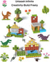 108PCS, 6 3-5, 4-8, Veecafiodi Magnetic Blocks Dinosaur Magnetic Building Blocks with Dinosaur Figures, Magnetic Blocks