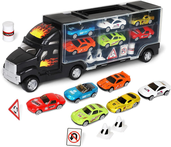 Playkidiz Car Carrier Toy Trucks for Kids - Car Transporter Toys Truck