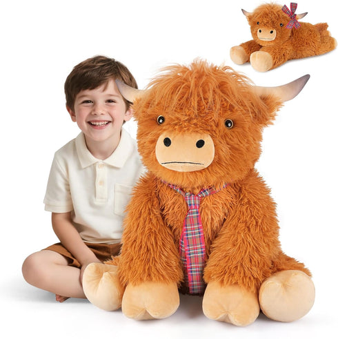 SuzziPals Giant Highland Cow Stuffed Animal 30", Big Soft Giant Stuffed Animals,