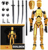 T13 Action Figure, Assembly Completed Titan 13 3D Printed Action Figure, Assembled Dummy 13 (Gold)