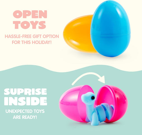 8 3D 8+) JOYIN Pcs Prefilled Easter Eggs with Printed Toys Mini Dinosaur, Articulated Toys, Basket Stuffers Fillers