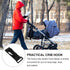 DECORNIJIA 2 Pcs Stroller Hooks with Pu Strap and Aluminum Alloy Clip, Non-Slip Large Pram Clips for Hanging Diaper
