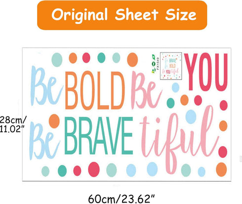 Inspirational Wall Decor Quotes for Boy Girl Room – Be Brave Be Bold Be You Tiful – Living Room Bedroom Classroom