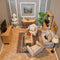 iLAND Miniature Wooden Dollhouse Furniture Set: Sofa, Cabinets, Coffee Table for Living Room (7pcs)