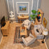iLAND Miniature Wooden Dollhouse Furniture Set: Sofa, Cabinets, Coffee Table for Living Room (7pcs)