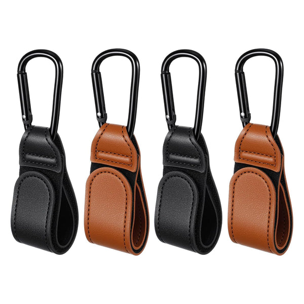Bremorou 4 Pack Adjustable Stroller Carabiner Clip Stroller Hooks for Bags Universal Stroller