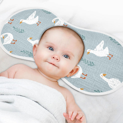 Set 4 Pack vvfelixl Baby Burp Cloths White Gooses Baby Newborn Cotton Burping Cloths Baby Washcloths