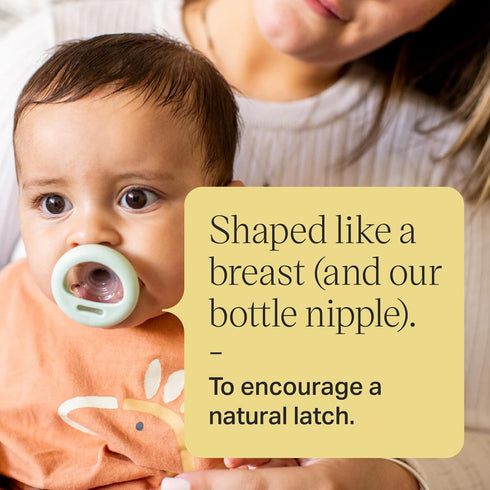 Tommee 0-6 Symmetrical Pack 4 Tippee Breast-Like Pacifier, Months, Design, Natural Breast-Like Baglet, BPA-Free