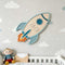Personalized Rocket Name Sign for Kids Room, Custom Wooden Space Wall Decor