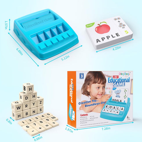 3-8, 4 5 6 7 Educational Toys Learning Games for Kids Matching Letter Spelling Early Math Game for Preschool