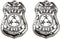 BinaryABC Metal Police Badges, 2PCS Police Role Play Brooch Props, Halloween Cop Cosplay Costume Accessory