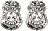 BinaryABC Metal Police Badges, 2PCS Police Role Play Brooch Props, Halloween Cop Cosplay Costume Accessory