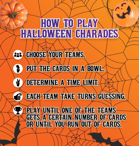 Anton Publications Halloween Charades - Ultimate Halloween Party Game for Adults and Family