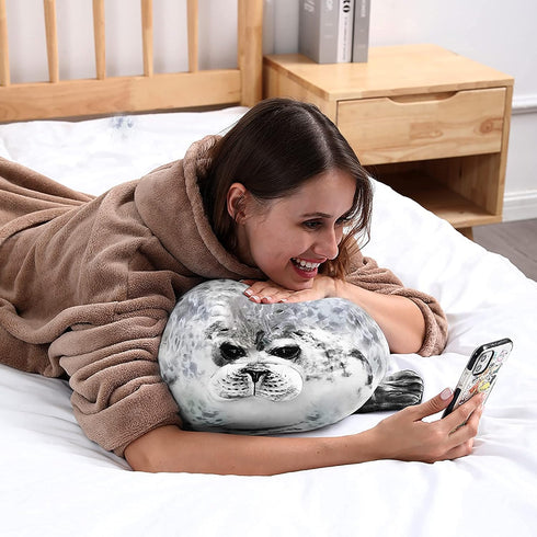 AOLIGE Chubby Blob Seal Pillow, Soft Stuffed Cotton Plush Animal Toy for Kids (Small)