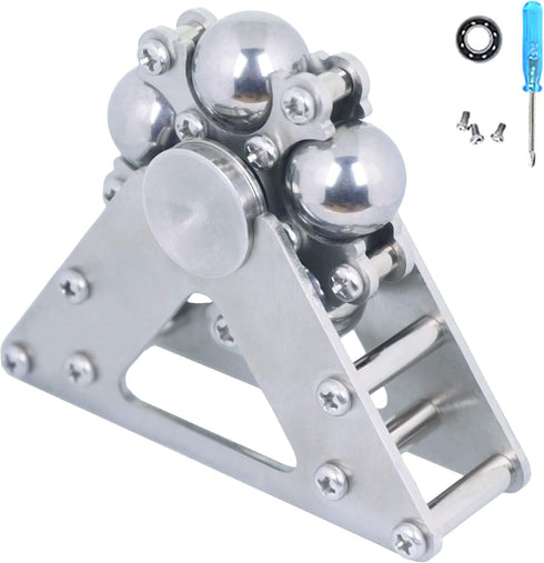 Ferris Wheel Fidget Spinner, Kinetic Desk Toy with Stand, High Speed Silver, 5 Balls