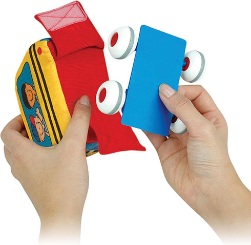 Melissa & Doug K's Kids Pull-Back Vehicle Set - Soft Baby Toy Set with 4 Cars and Trucks