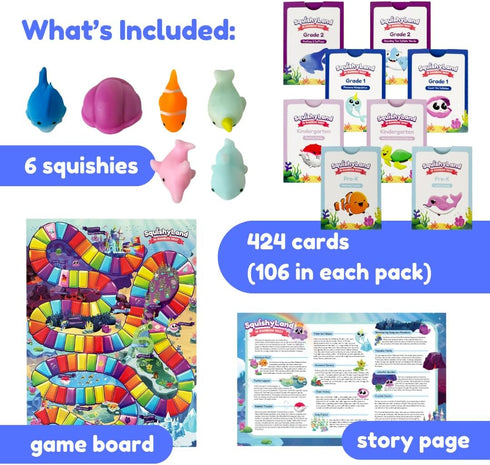 2nd Set (2-6 The Fidget Game SquishyLand in Rainbow Reef - Educational & Phonics Kindergarten Learning Activities