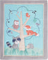 CribMATE Set 3 28'' 52'' Blue Forest Animal Nursery Crib Beddding Pieces - Quilt/Fitted Sheet/Skirt x