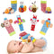 Bloobloomax Soft Baby Rattle Wrist Rattle Foot Finder Socks Set - Cotton and Plush Stuffed Infant Toys (8pcs-B Set)
